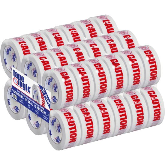 Picture of Tape Logic Pre-Printed Carton Sealing Tape, "Caution - If Seal Is Broken ", 2in x 110 Yd., Red/White, Case Of 36