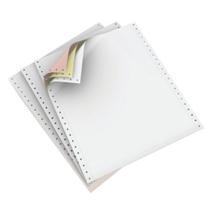 Picture of Domtar Carbonless Continuous Forms, 3-Part, 9 1/2in x 11in, White/Canary/Pink, Carton Of 1,200 Forms