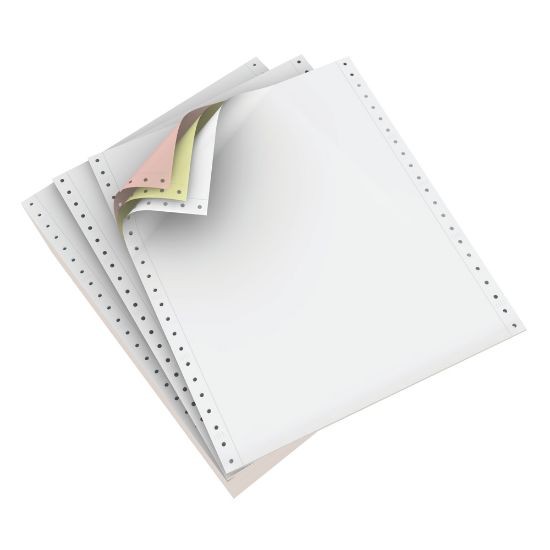 Picture of Domtar Carbonless Continuous Forms, 3-Part, 9 1/2in x 11in, White/Canary/Pink, Carton Of 1,200 Forms