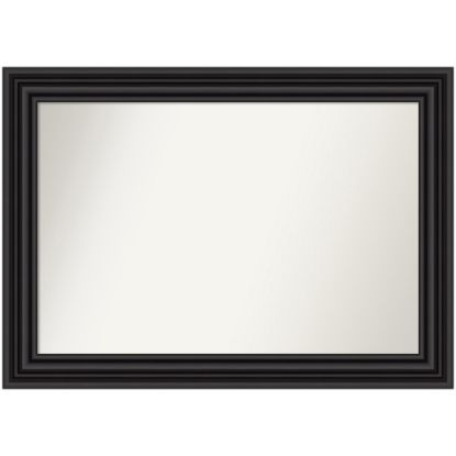 Picture of Amanti Art Non-Beveled Rectangle Framed Bathroom Wall Mirror, 30in x 42in, Colonial Black