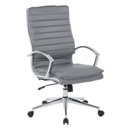 Picture of Office Star Pro-Line II SPX Bonded Leather High-Back Chair, Charcoal/Chrome