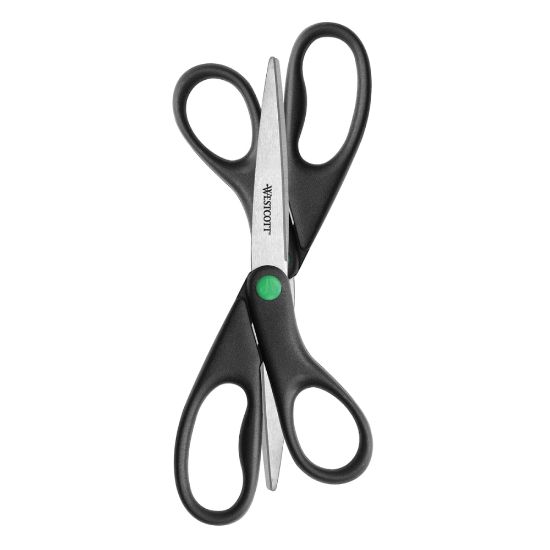 Picture of Westcott KleenEarth All-Purpose Scissors, 8in, Straight, Black, Pack Of 2