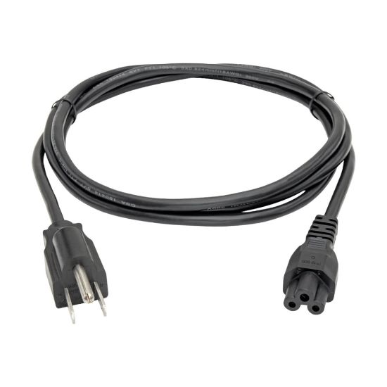 Picture of Eaton Tripp Lite Series 3-Slot Power Cord, NEMA 5-15P to C5 - Laptop/Notebook, 10A, 125V, 18 AWG, 3 ft. (0.91 m), Black - Power cable - IEC 60320 C5 to NEMA 5-15P (M) - AC 110 V - 3 ft - black