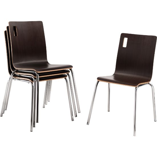 Picture of National Public Seating Bushwick Cafe Chairs, Espresso, Pack Of 4 Chairs