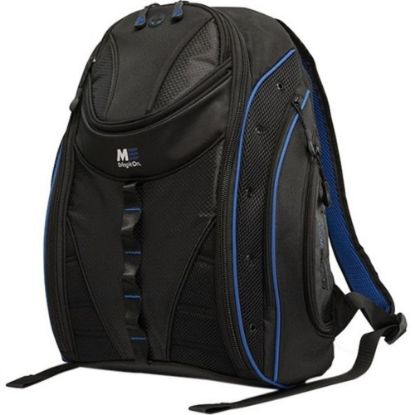 Picture of Mobile Edge Express MEBPE32 Carrying Case (Backpack) for 16in to 17in MacBook, Book - Black, Royal Blue - Ballistic Nylon Body - Shoulder Strap - 20in Height x 16in Width x 8.5in Depth