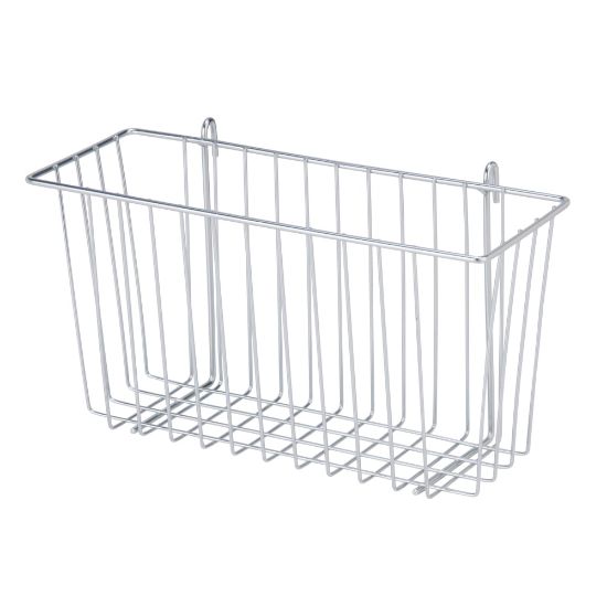 Picture of Honey-Can-Do Wire Shelf Accessory Basket, Medium Size, 7 1/2in x 5in x 13 1/2in, Chrome