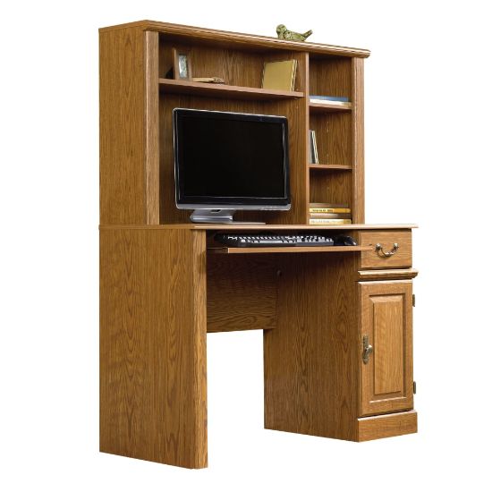 Picture of Sauder Orchard Hills 43inW Computer Desk With Hutch, Carolina Oak