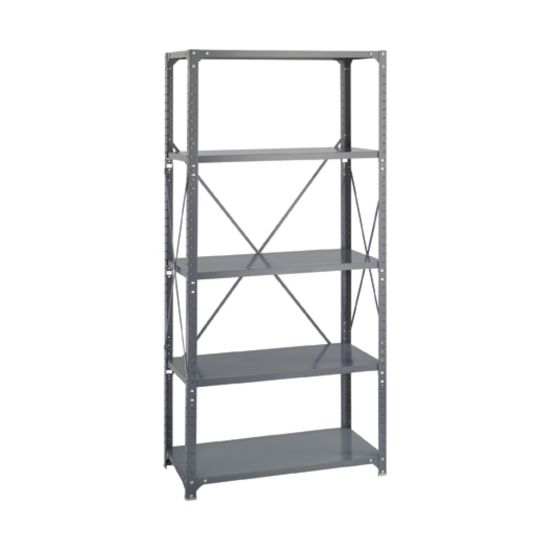 Picture of Safco Commercial Steel Shelving, 5 Shelves, 36in W x 18in D x 75in H