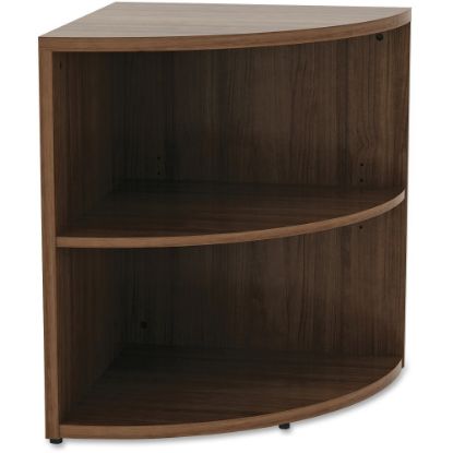 Picture of Lorell Essentials Series 30inH 2-Shelf Corner Bookcase, Walnut