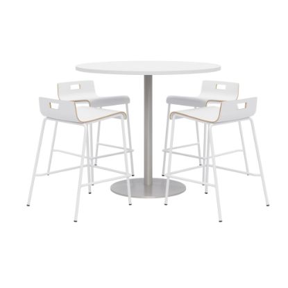 Picture of KFI Studios Proof High Bistro Table Set, White/Silver