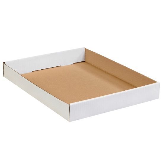 Picture of Partners Brand Corrugated Trays, 1 3/4inH x 12inW x 15inD, White, Pack Of 50