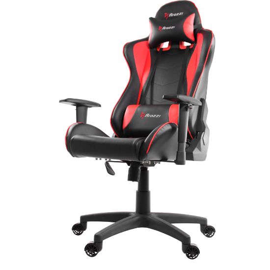 Picture of Arozzi Forte Ergonomic Faux Leather High-Back Gaming Chair, Black/Red