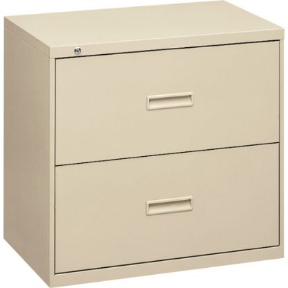 Picture of basyx by HON 35inW x 18inD Lateral 2-Drawer File Cabinet, Putty