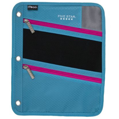 Picture of Five Star Zipper Three-Hole Punched Pencil Pouch, Assorted Colors