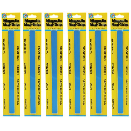 Picture of Ashley Productions Magnetic Magi-Strips, 3/4in x 12', Blue, 12 Strips Per Pack, Set Of 6 Packs