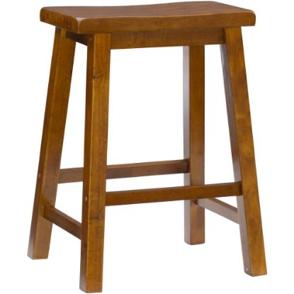 Picture of Powell Saddle Counter Stool, Honey Brown