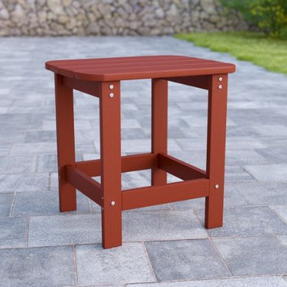 Picture of Flash Furniture Charlestown All-Weather Adirondack Side Table, 18-1/4inH x 18-3/4inW x 15inD, Red