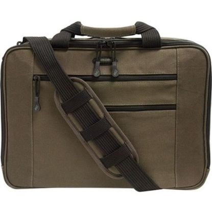 Picture of Mobile Edge E-Collection Briefcase And Shoulder Strap, With 16in Laptop Pocket, Olive