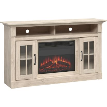 Picture of Sauder Select Media Center Fireplace For 65in TVs, 35inH x 60inW x 16-3/4inD, Chalk Oak