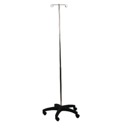 Picture of Medline Homecare Height Adjustable IV Pole, 83 1/2in, Stainless Steel, Set Of 3