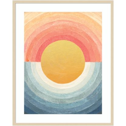 Picture of Amanti Art Retro Vibes Abstract Sun by Danhui Nai Wood Framed Wall Art Print, 33inW x 41inH, Natural