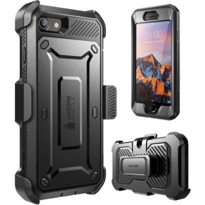 Picture of SUP Unicorn Beetle Pro Carrying Case (Holster) iPhone 7 - Black - Drop Resistant, Dust Resistant Port, Debris Resistant Port, Bump Resistant, Scratch Resistant, Shock Absorbing, Impact Resistant, Shock Resistant - Thermoplastic Polyurethane (TPU)