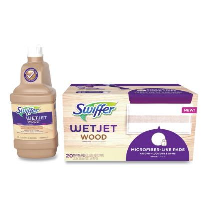 Picture of Swiffer WetJet System Wood Cleaning-Solution Refill With Mopping Pads, Unscented, 1.25 L