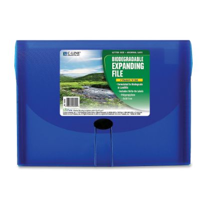 Picture of C-Line 7-Pocket Expanding File, Letter Size, Blue