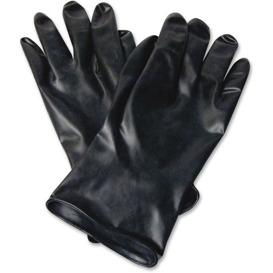 Picture of Honeywell 11in Unsupported Butyl Gloves - Chemical Protection - Butyl - Black - Water Resistant, Durable, Chemical Resistant, Ketone Resistant, Rolled Beaded Cuff, Comfortable, Abrasion Resistant, Cut Resistant, Tear Resistant, Puncture Resistant