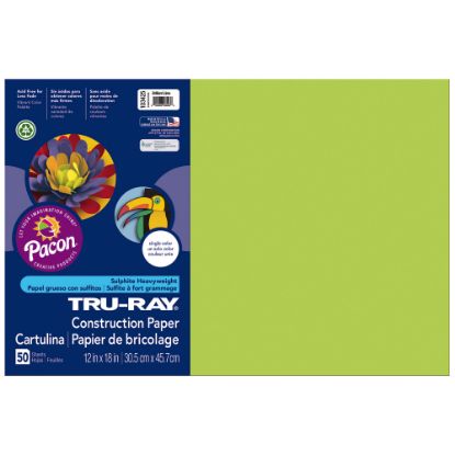 Picture of Tru-Ray Construction Paper, 50% Recycled, 12in x 18in, Brilliant Lime, Pack Of 50