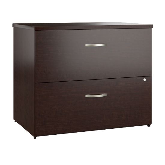 Picture of Bush Business Furniture Office-in-an-Hour 35-2/3inW x 23-1/3inD Lateral 2-Drawer File Cabinet, Mocha Cherry, Standard Delivery