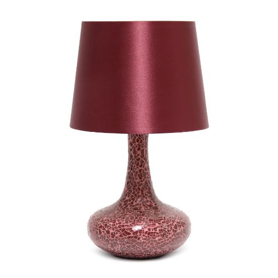 Picture of Simple Designs Mosaic Table Lamp, 14 1/4inH, Red Shade/Red Base