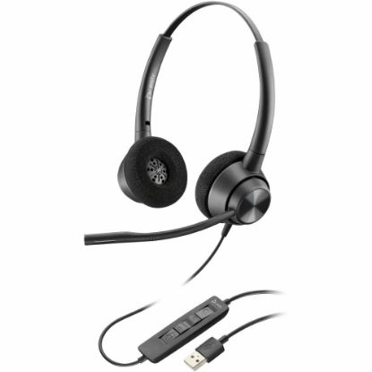 Picture of Poly EncorePro 310 Headset - Microsoft Teams Certification - Stereo - USB Type A - Wired - 32 Ohm - 50 Hz - 8 kHz - On-ear - Binaural - Ear-cup - Noise Cancelling, Uni-directional Microphone - Noise Canceling