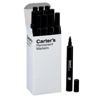 Picture of Avery Carters Permanent Markers, Chisel Tip, Large Desk-Style Size, Black