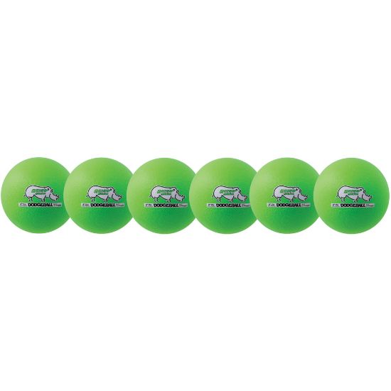 Picture of Champion Sports Rhino Skin Low Bounce Dodgeball Set, 6-5/16in, Neon Green, Set Of 6 Balls