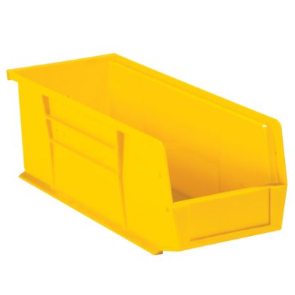 Picture of Partners Brand Plastic Stack & Hang Bin Boxes, Small Size, 14 3/4in x 5 1/2in x 5in, Yellow, Pack Of 12