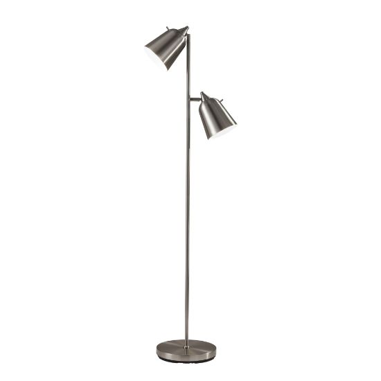 Picture of Adesso Malcolm Floor Lamp, 57-1/2inH, Brushed Steel