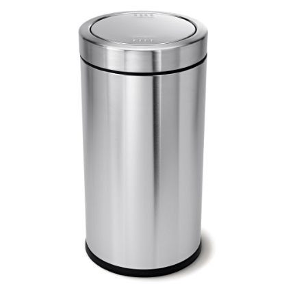 Picture of simplehuman Swing-Top Commercial Trash Can, 14.5 Gallons, Brushed Stainless Steel