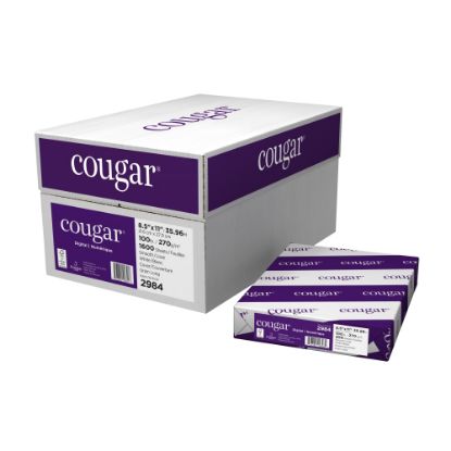 Picture of Cougar Digital Printing Paper, Letter Size (8 1/2in x 11in), 98 (U.S.) Brightness, 100 Lb Text (148 gsm), FSC Certified, 250 Sheets Per Ream, Case Of 10 Reams