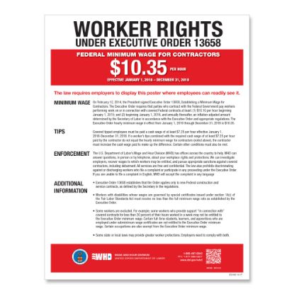 Picture of ComplyRight Federal Contractor Minimum Wage Poster, Spanish, 11in x 17in