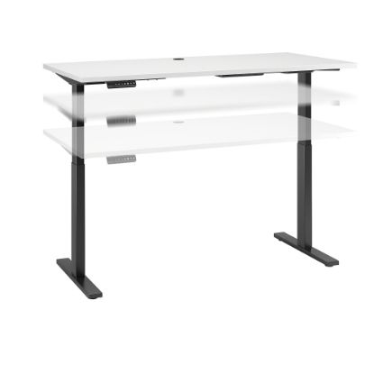 Picture of Bush Business Furniture Move 60 Series Electric 60inW x 30inD Height Adjustable Standing Desk, White/Black Base, Standard Delivery