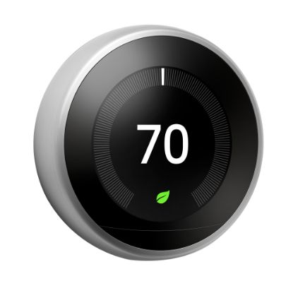 Picture of Google Nest Programmable Learning Thermostat with Temperature Sensor, 3rd Generation, Stainless Steel