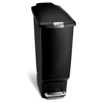 Picture of simplehuman Slim Step Can, 10.5 Gallons, Black Plastic