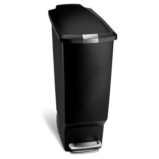 Picture of simplehuman Slim Step Can, 10.5 Gallons, Black Plastic