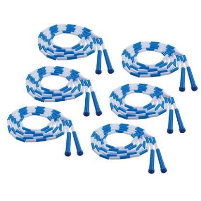 Picture of Champion Sports Plastic Segmented Jump Ropes, 9ft, Blue/White, Pack Of 6 Jump Ropes