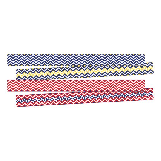 Picture of Barker Creek Double-Sided Border Strips, 3in x 35in, Chevron Nautical, Set Of 24