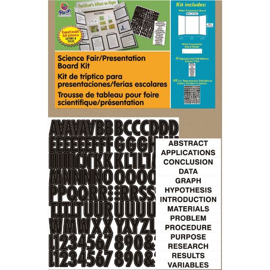 Picture of Pacon Science Fair Presentation Board - Science Project - 48in x 36in - 1 Kit - White