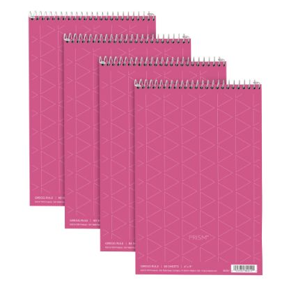 Picture of TOPS Prism+ Color Steno Books, 6in x 9in, 100% Recycled, Gregg Ruled, 80 Sheets, Pink, Pack Of 4