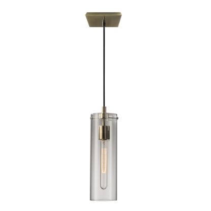 Picture of Adesso Dalton Hanging Pendant, 4-1/4inW, Clear Shade/Antique Brass Base