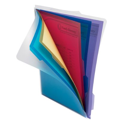 Picture of Office Depot Brand 5-Folder Poly Project Organizer, Letter Size, Assorted Colors (No Color Choice)